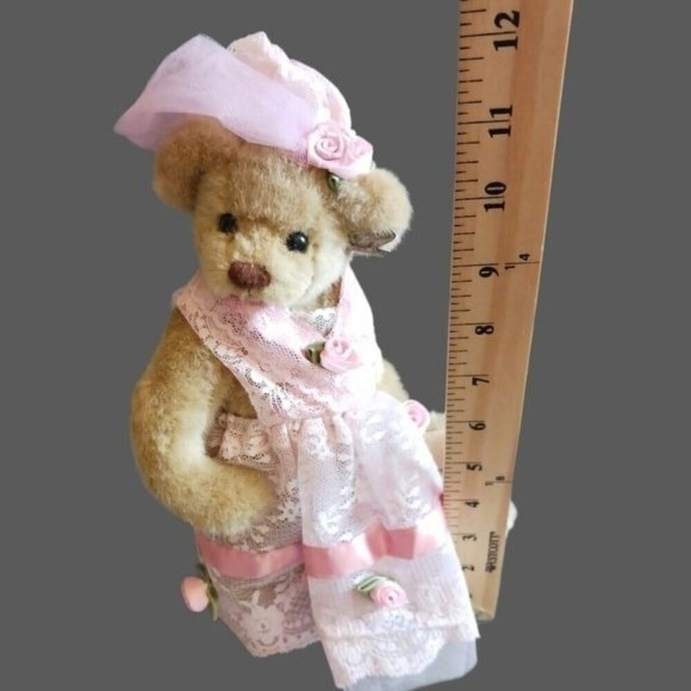 Annette funicello vtg flower girl bear pink lace dress - Picture 6 of 11